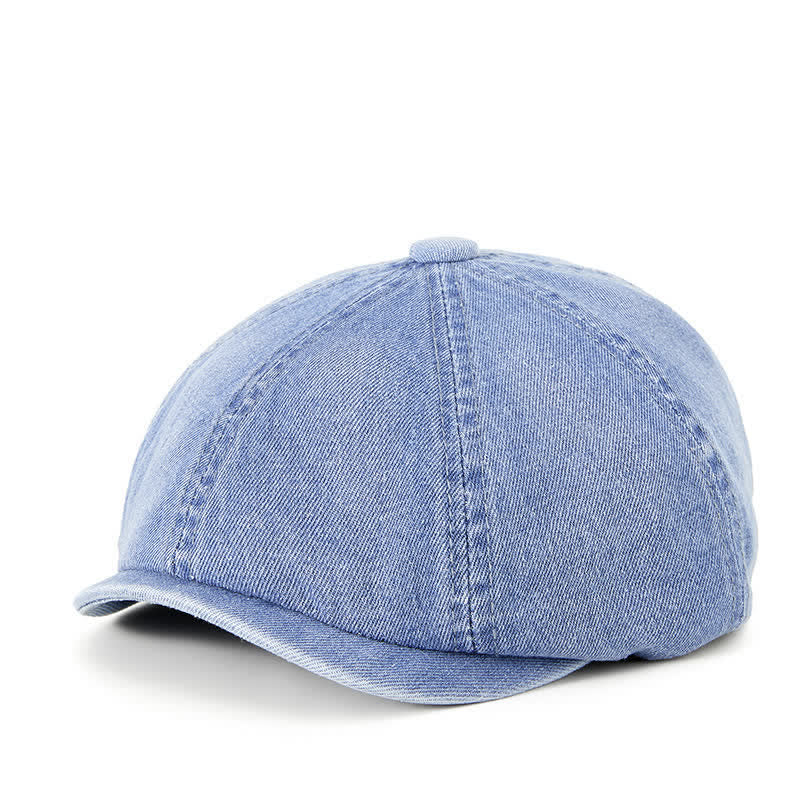 Distressed Vintage Washed Demin Beret Hat - Blue - M (22"-22 7/8") - image 10