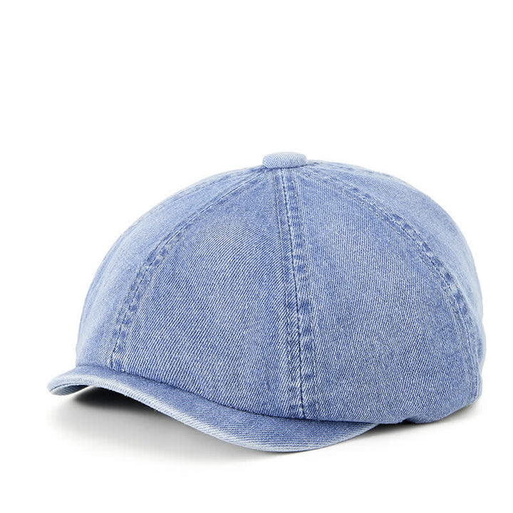 Distressed Vintage Washed Demin Beret Hat - Blue - M (22"-22 7/8") - image 10