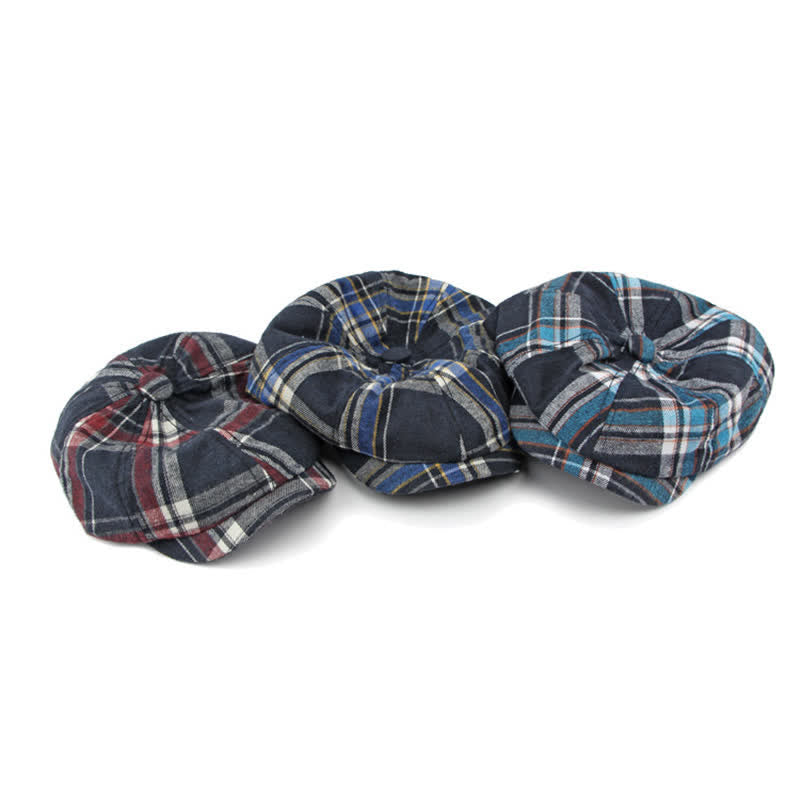 Classic Plaid Octagonal Stylish British Beret Hat - image 6