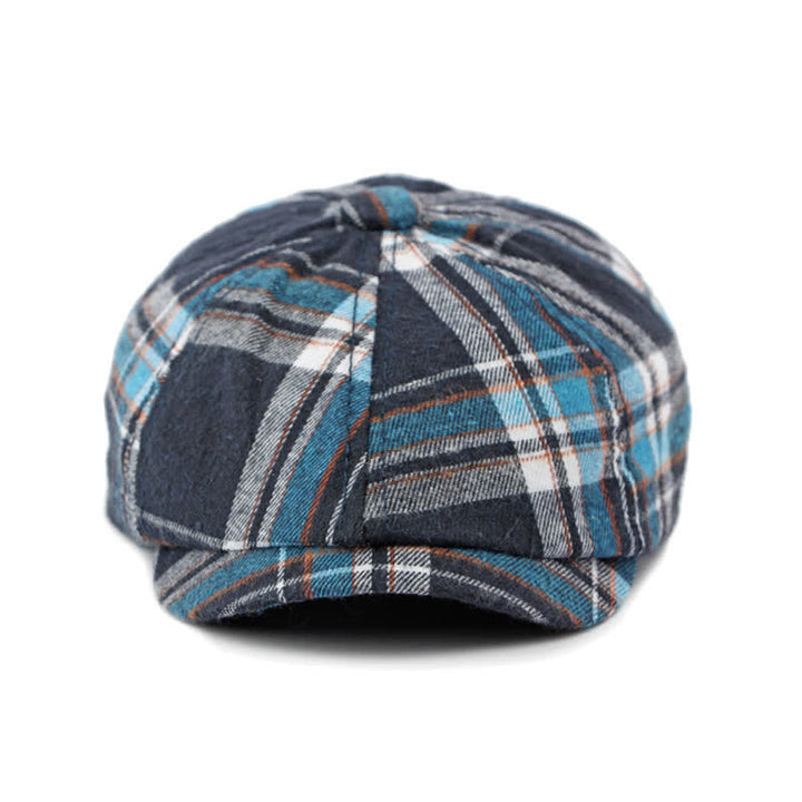 Classic Plaid Octagonal Stylish British Beret Hat - image 10