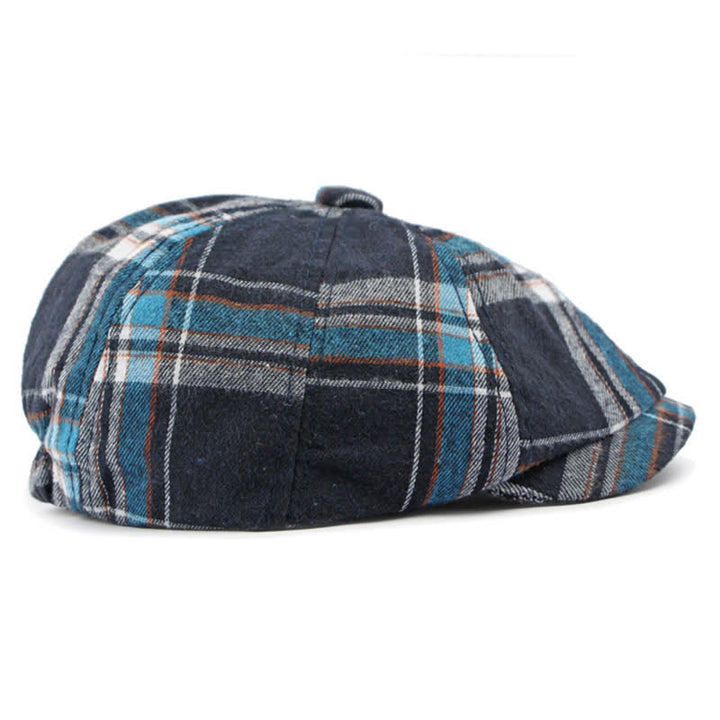 Classic Plaid Octagonal Stylish British Beret Hat - image 11