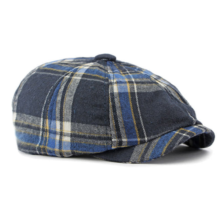 Classic Plaid Octagonal Stylish British Beret Hat - image 8