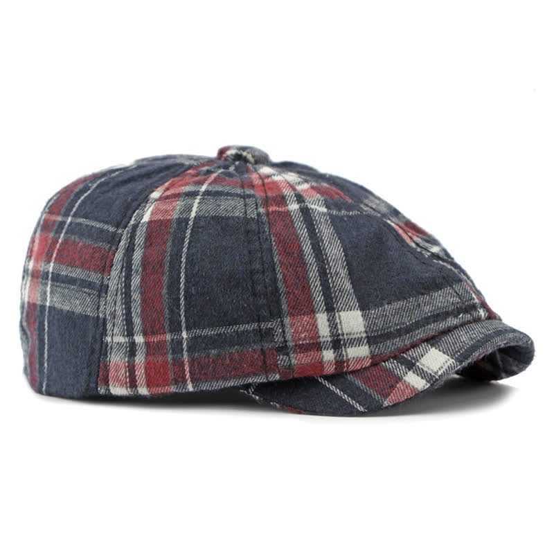 Classic Plaid Octagonal Stylish British Beret Hat - image 3