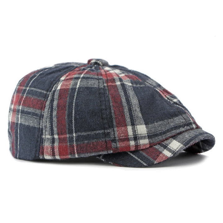 Classic Plaid Octagonal Stylish British Beret Hat - image 3