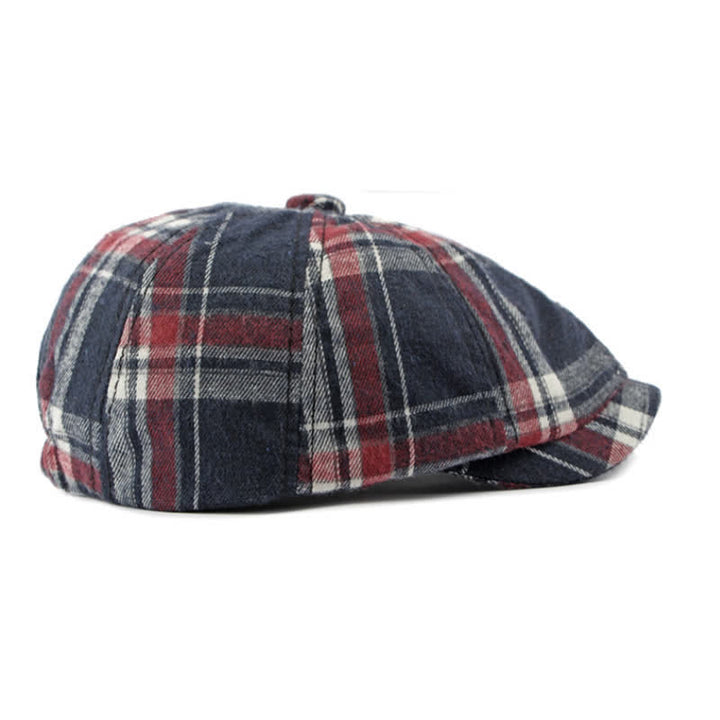 Classic Plaid Octagonal Stylish British Beret Hat - image 4