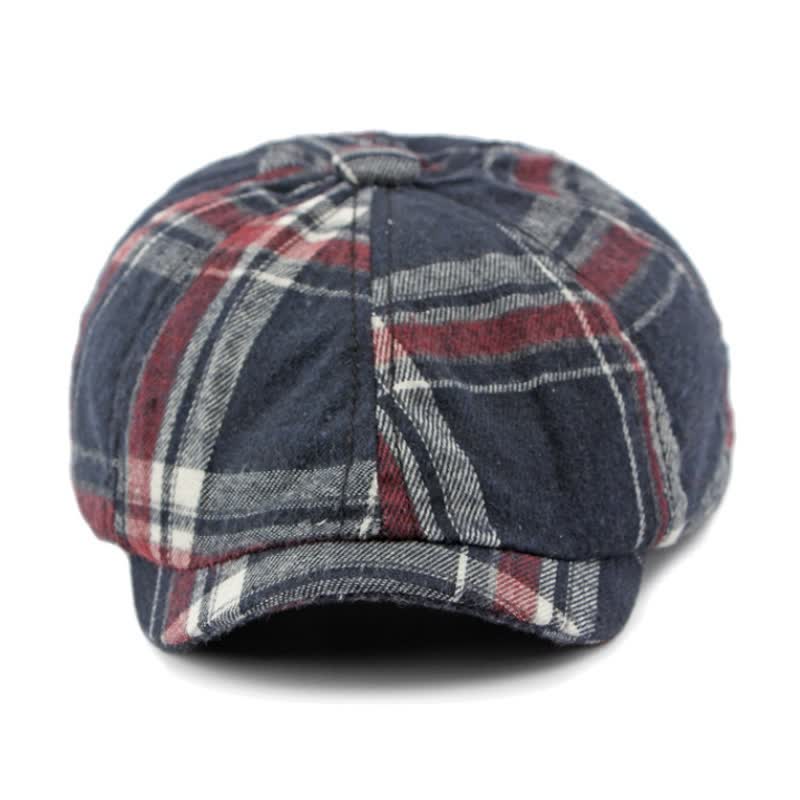 Classic Plaid Octagonal Stylish British Beret Hat - image 2