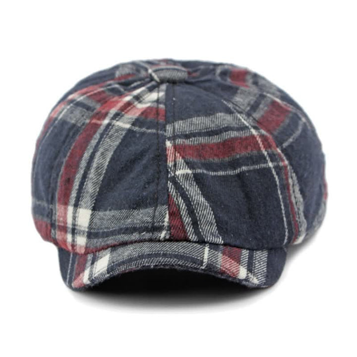 Classic Plaid Octagonal Stylish British Beret Hat - image 2