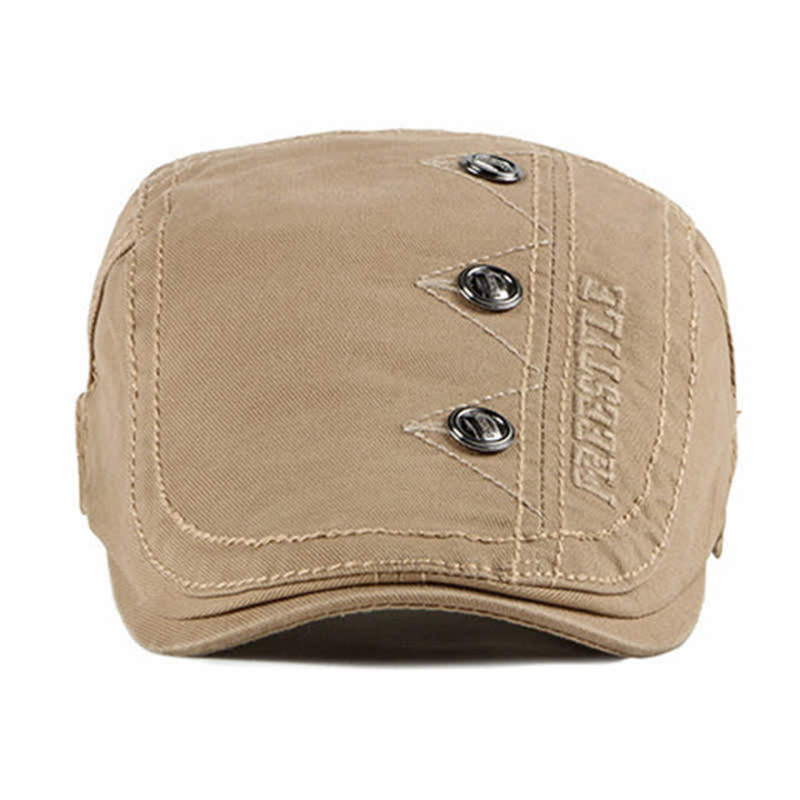 Stylish Punk Rivet Decors Flat Beret Hat - image 1
