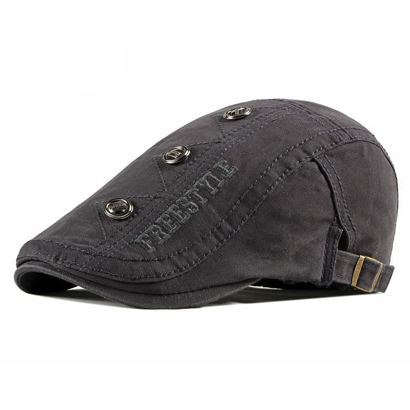 Stylish Punk Rivet Decors Flat Beret Hat - Dark Gray - Adjustable (21 5/8"-23 5/8") - image 12