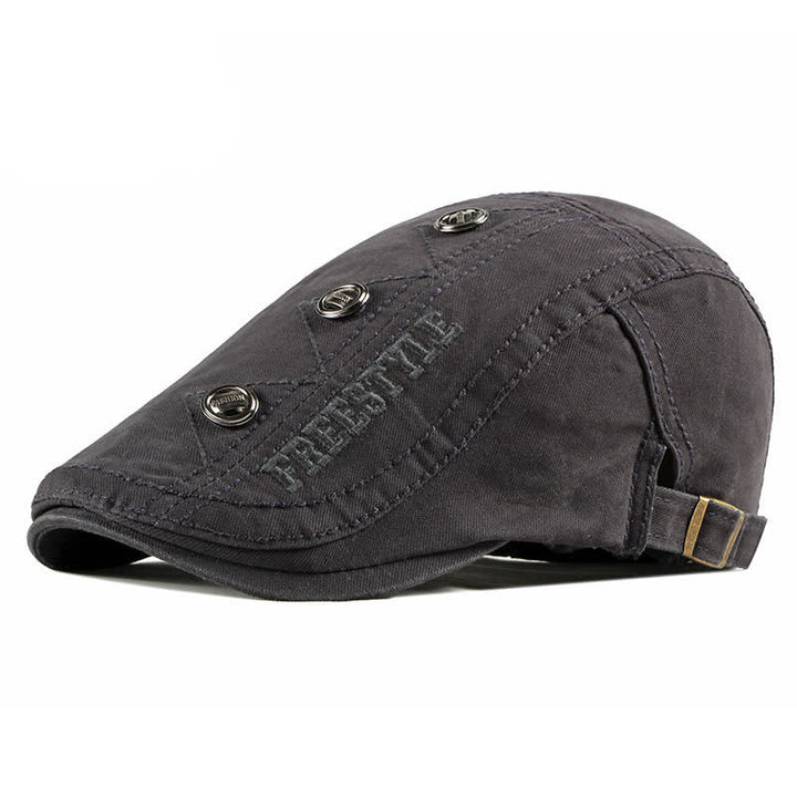 Stylish Punk Rivet Decors Flat Beret Hat - Dark Gray - Adjustable (21 5/8"-23 5/8") - image 12