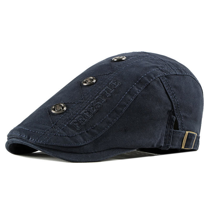 Stylish Punk Rivet Decors Flat Beret Hat - Navy - Adjustable (21 5/8"-23 5/8") - image 3