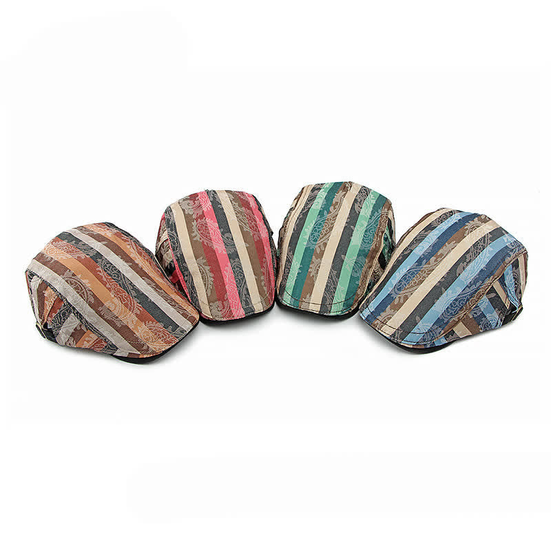Four Seasons PaIsley Striped Flat Beret Hat - image 5