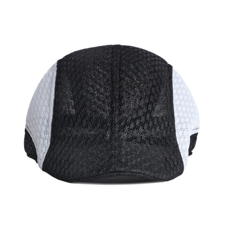 Hollow Out Mesh Summer Black White Flat Beret Hat - image 3