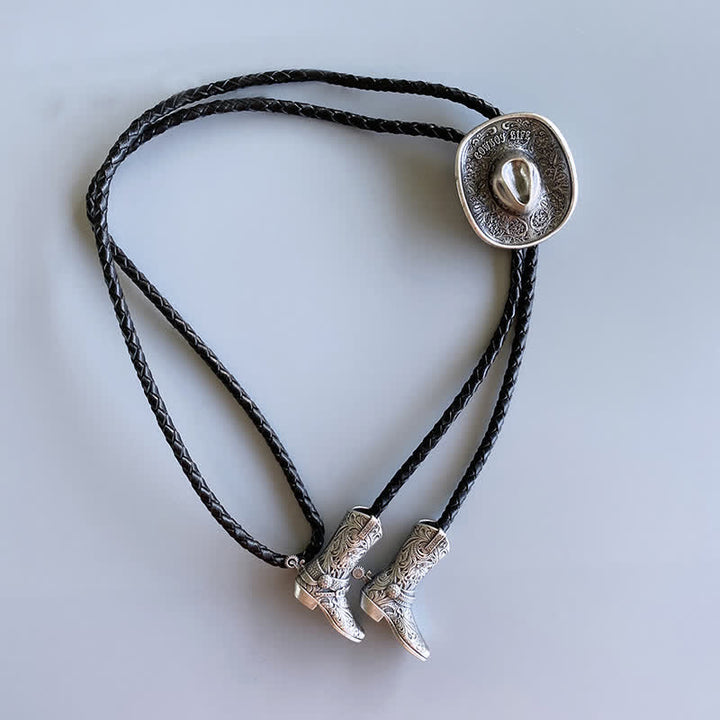 Country Cowboy Life Hat Pendant Bolo Tie - image 5