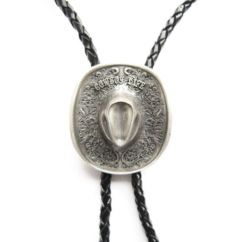Country Cowboy Life Hat Pendant Bolo Tie - image 7