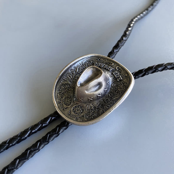 Country Cowboy Life Hat Pendant Bolo Tie - image 2