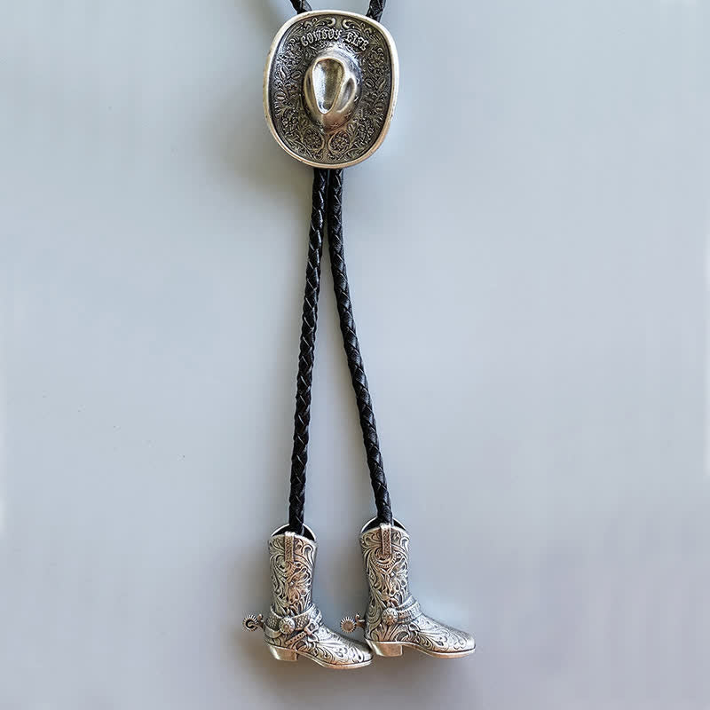 Country Cowboy Life Hat Pendant Bolo Tie - image 6