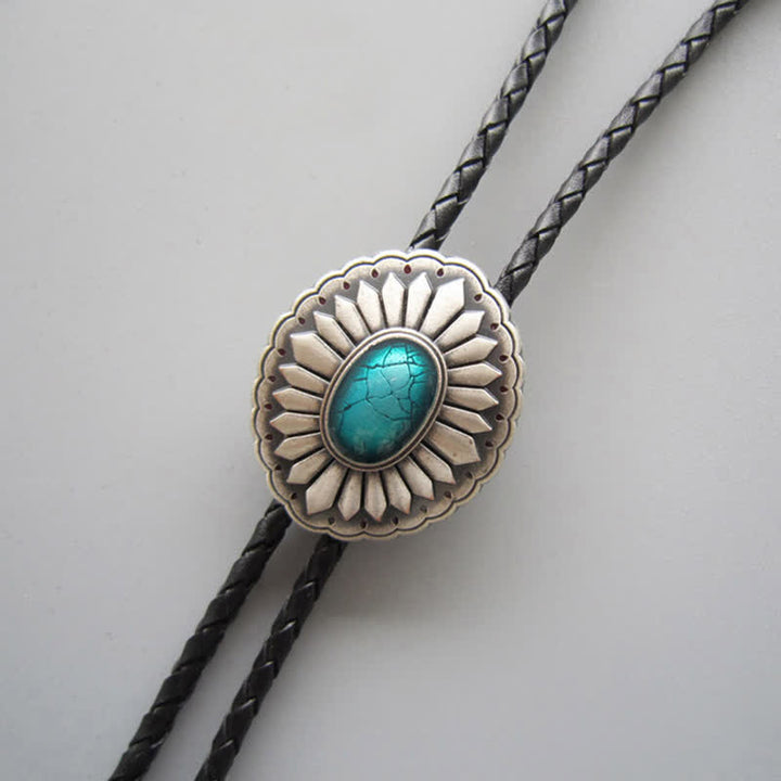 Sunburst Turquoise Western Accessory Bolo Tie - image 4