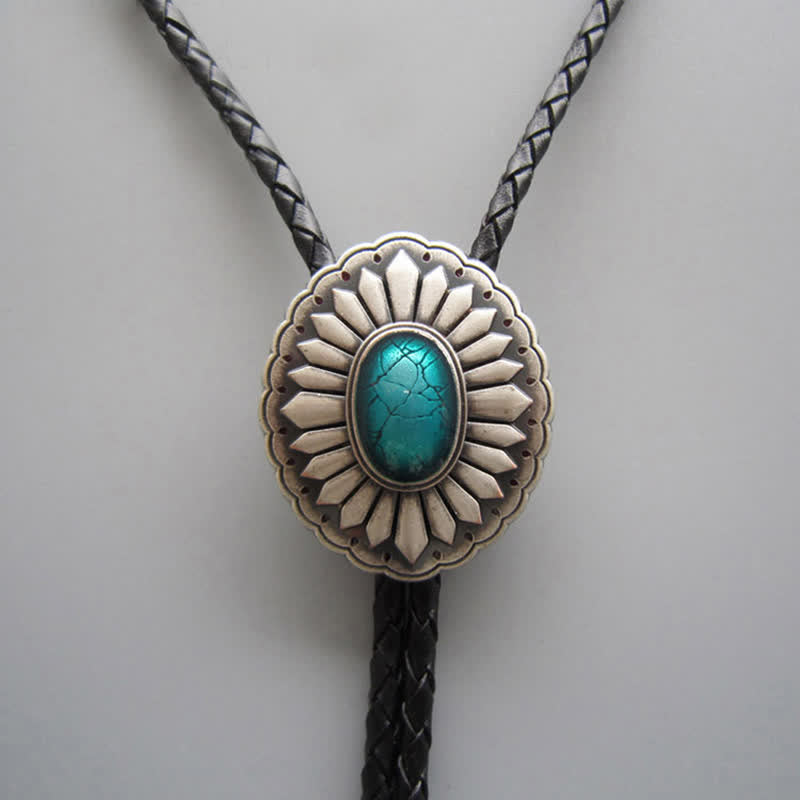 Sunburst Turquoise Western Accessory Bolo Tie - image 3