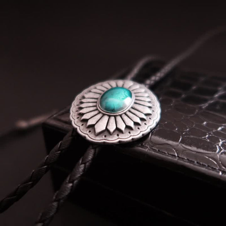 Sunburst Turquoise Western Accessory Bolo Tie - image 6