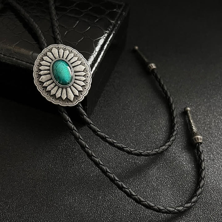 Sunburst Turquoise Western Accessory Bolo Tie - image 5