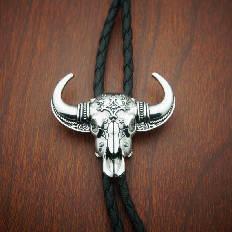 Country Texas Longhorn Bull Head Bolo Tie - image 2