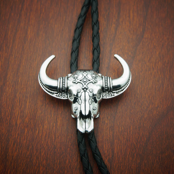 Country Texas Longhorn Bull Head Bolo Tie - image 2