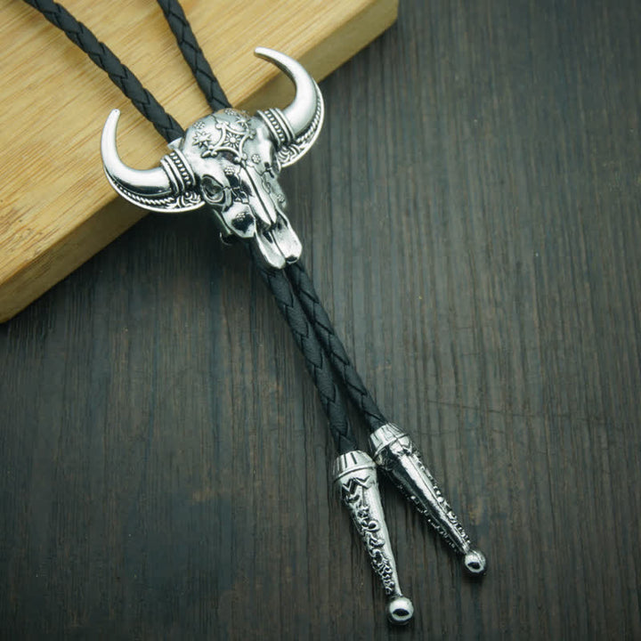 Country Texas Longhorn Bull Head Bolo Tie - image 4