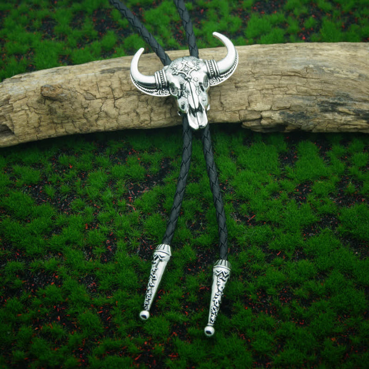 Country Texas Longhorn Bull Head Bolo Tie - image 1