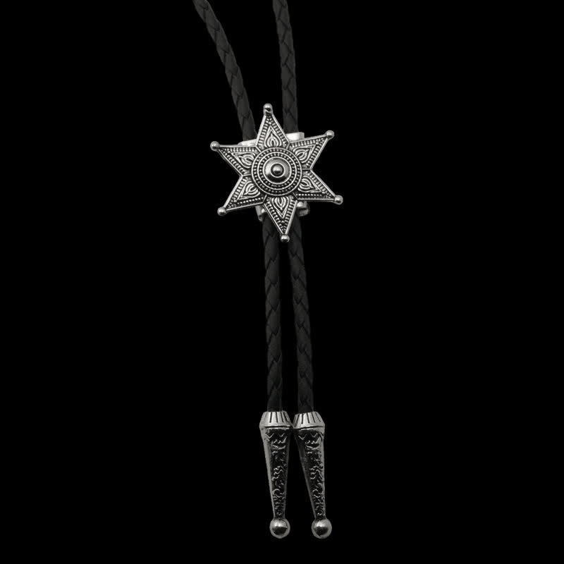 Punk Cowboy Vintage Plated Star Bolo Tie - Silver - image 0