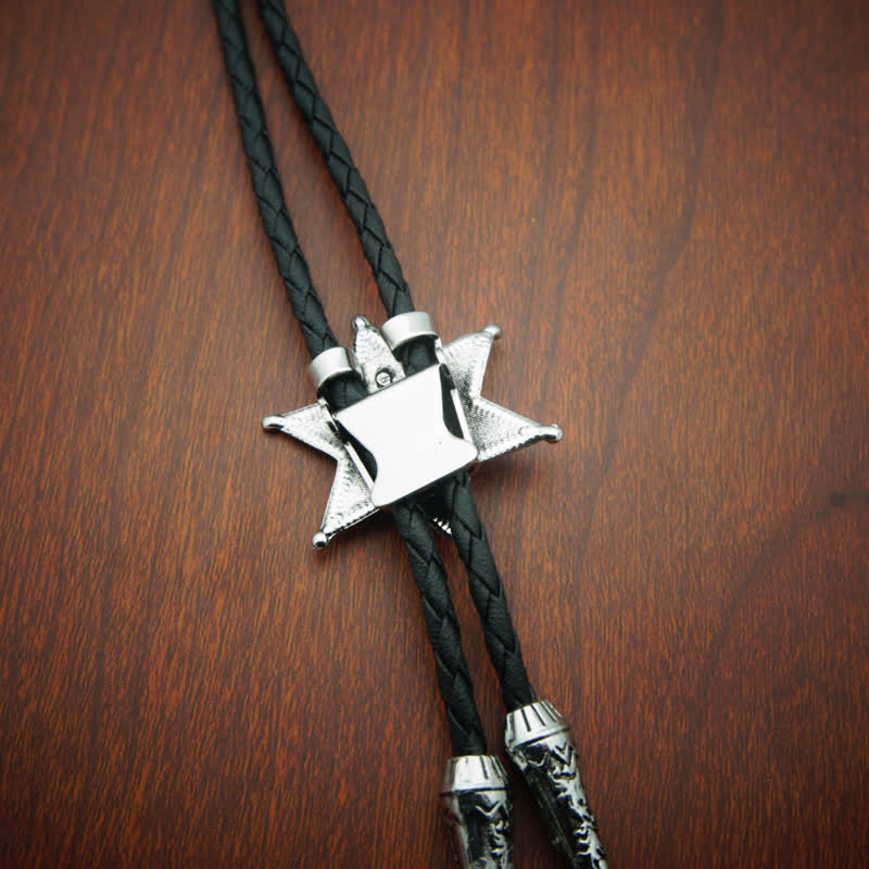 Punk Cowboy Vintage Plated Star Bolo Tie - image 3