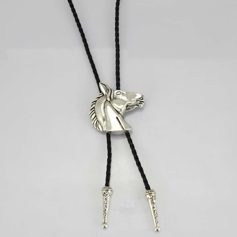 Stereoscopic Horse Head Cowboy Leather Bolo Tie - image 5