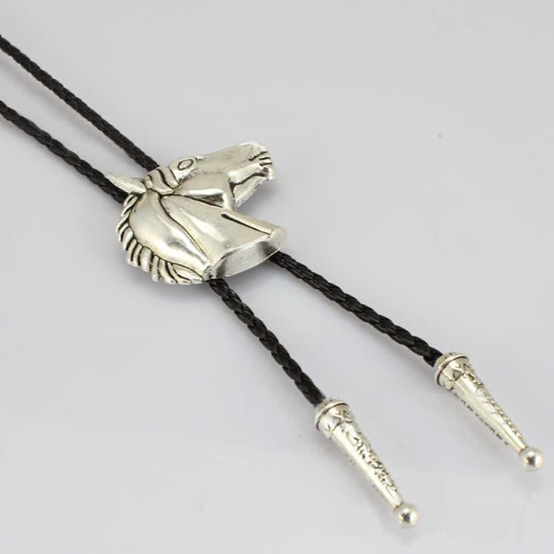 Stereoscopic Horse Head Cowboy Leather Bolo Tie - image 6