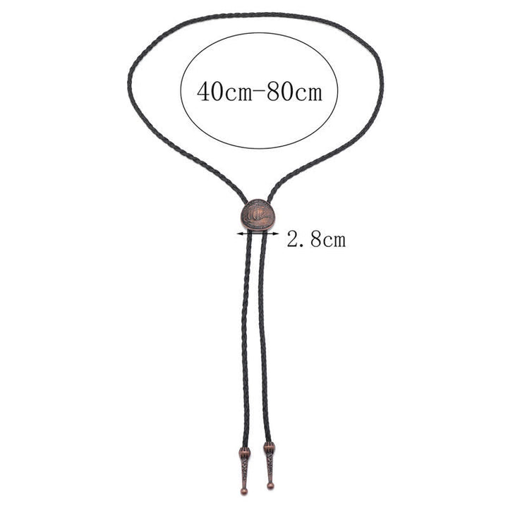 Three Sailboats Ancient Coin Leather Bolo Tie - image 5