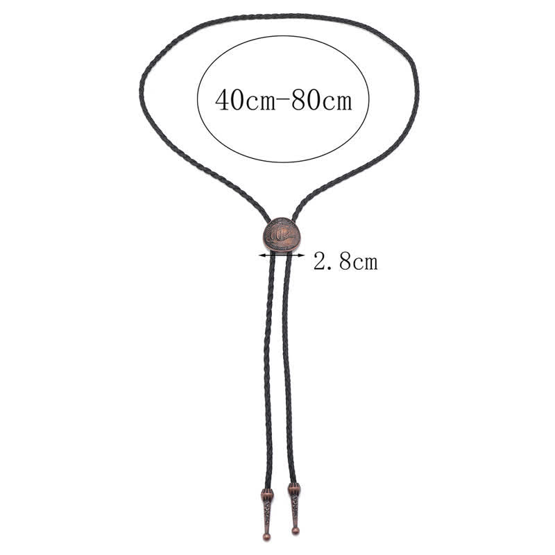 Three Sailboats Ancient Coin Leather Bolo Tie - image 5