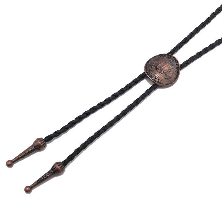 Three Sailboats Ancient Coin Leather Bolo Tie - image 8
