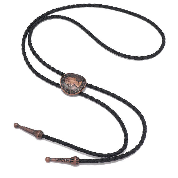 Vintage Queen Portrait Ancient Coin Bolo Tie - image 3