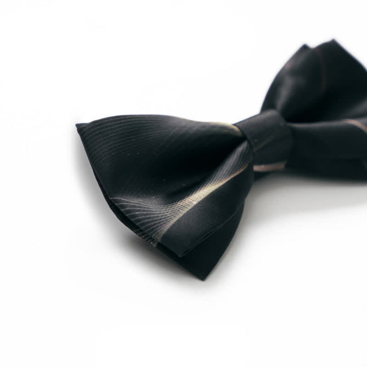 Men's Dark Green Aurora Print Bow Tie - image 4