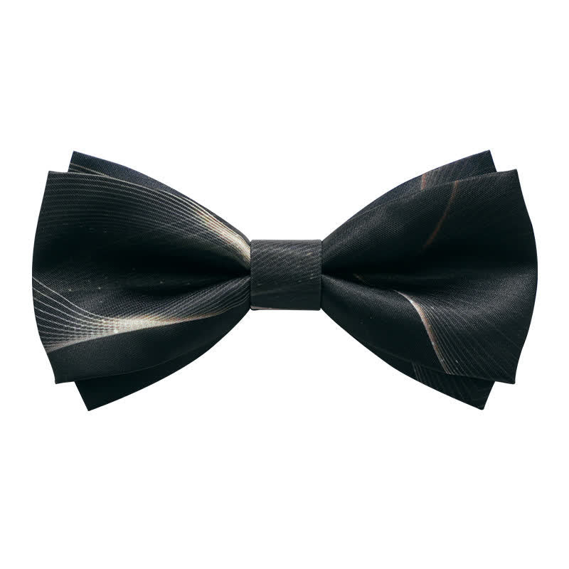 Men's Dark Green Aurora Print Bow Tie - Dark Green - image 0
