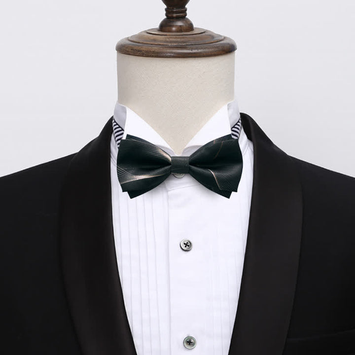 Men's Dark Green Aurora Print Bow Tie - image 1
