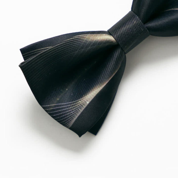 Men's Dark Green Aurora Print Bow Tie - image 3