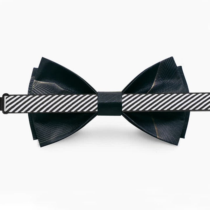 Men's Dark Green Aurora Print Bow Tie - image 5