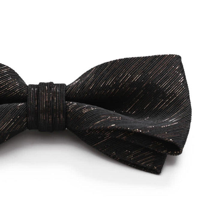 Men's Gold Striped Double Layered Bow Tie - image 2