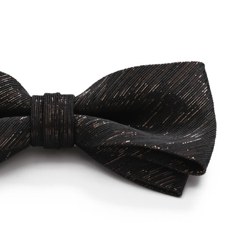 Men's Gold Striped Double Layered Bow Tie - image 2