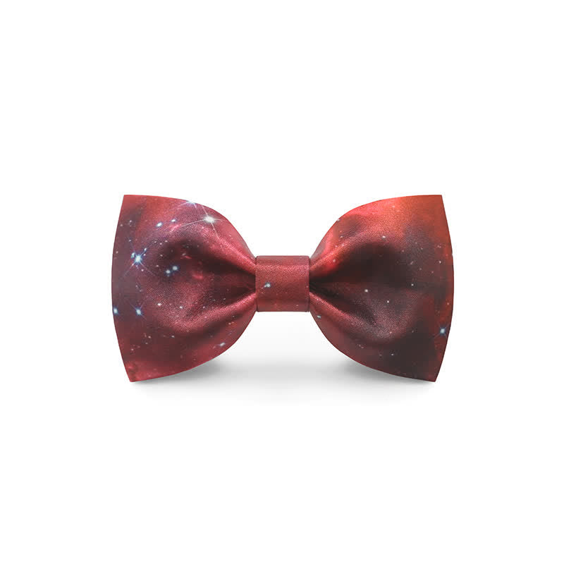 Men's Graceful Red Wave Floral Printed Bow Tie - Style #4 - image 6