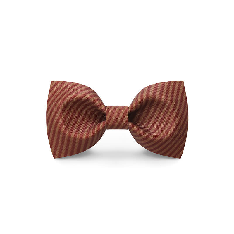 Men's Graceful Red Wave Floral Printed Bow Tie - Style #10 - image 12