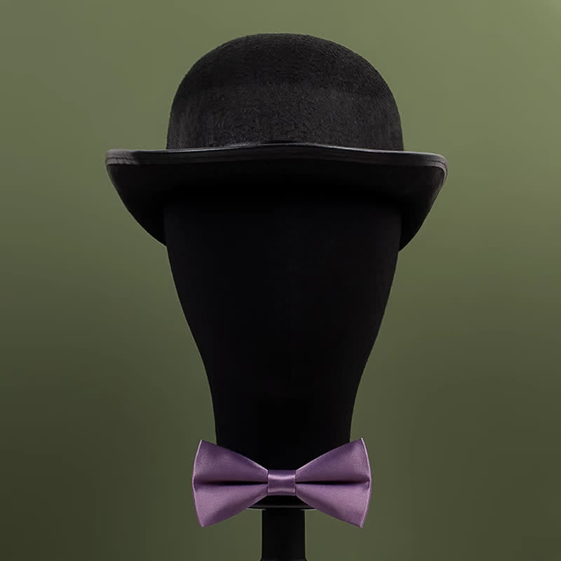 Men's Purple Mercerized Solid Color Bow Tie - image 8