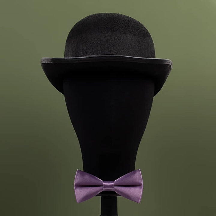 Men's Purple Mercerized Solid Color Bow Tie - image 8