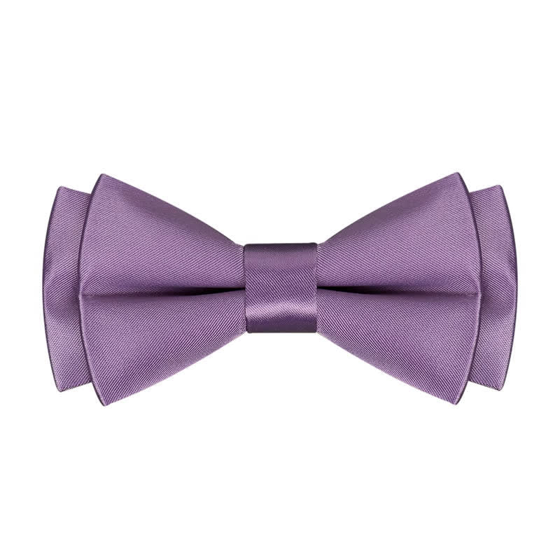 Men's Purple Mercerized Solid Color Bow Tie - image 0