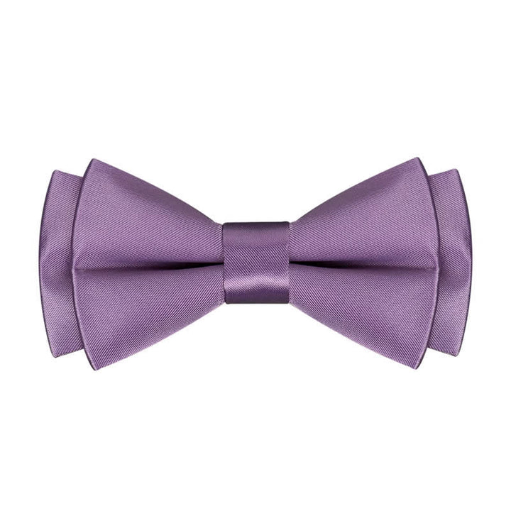 Men's Purple Mercerized Solid Color Bow Tie - image 0